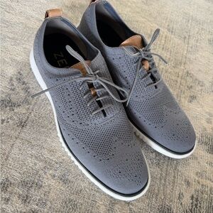 Cole Haan Zero Grand Gray Sneakers with Textured Fabric and Perforations